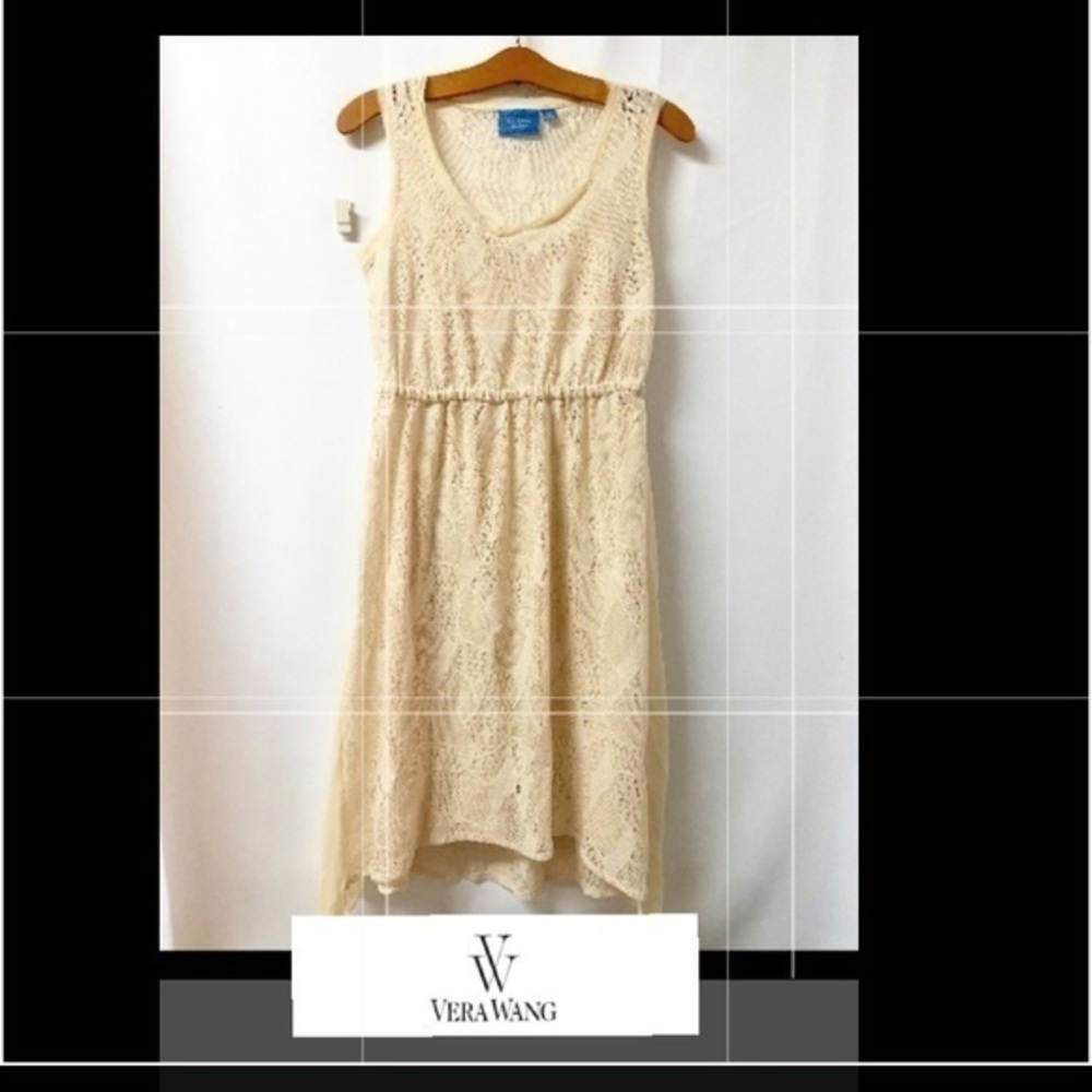 Vera Wang lace summer dress sz X Sm. Light weight. 100% polyester (D-12) - Picture 2 of 6